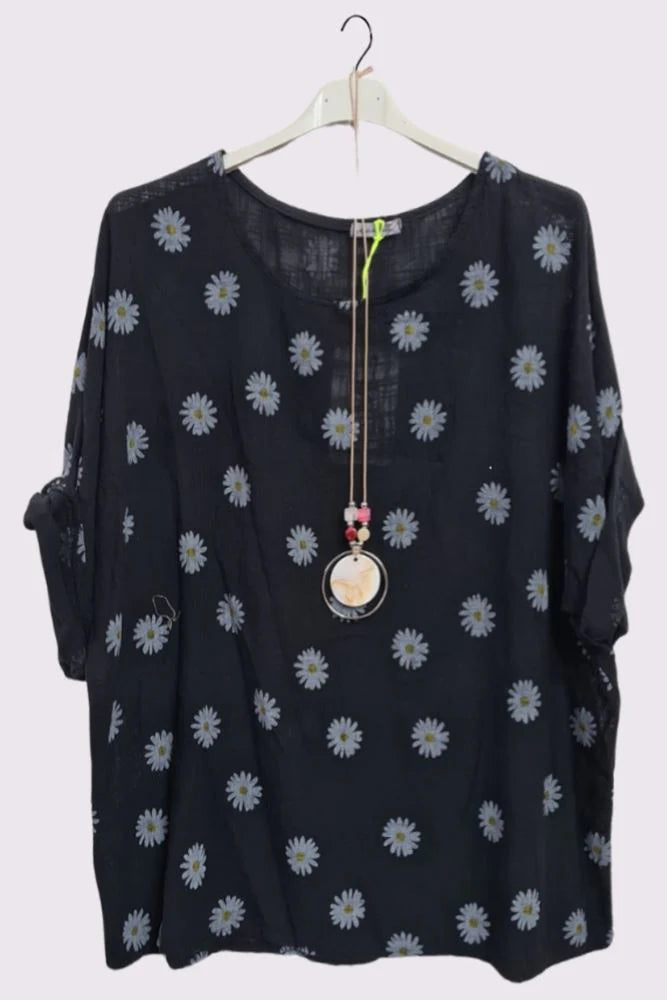 100% Cotton daisy print top