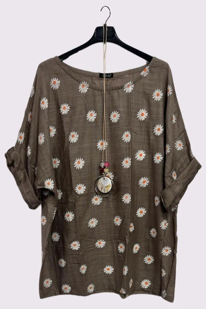 100% Cotton daisy print top