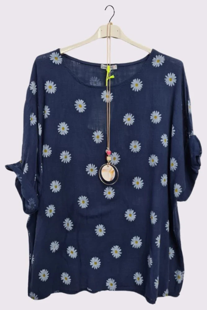 100% Cotton daisy print top